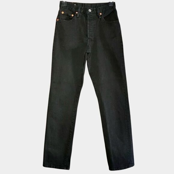 Levi’s 501 Original Cropped Jeans in Dark Black Women’s 24/28 - Picture 3 of 14